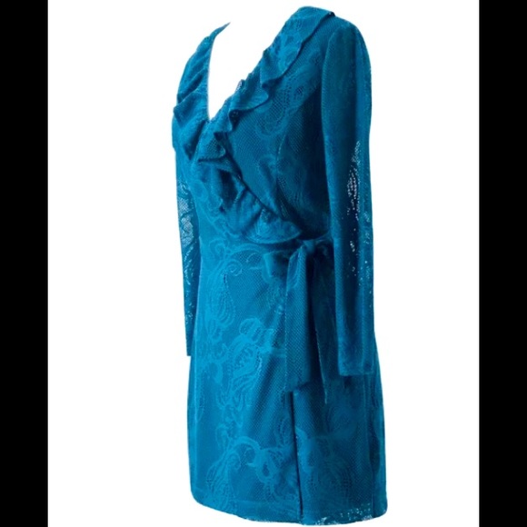 Lily Pulitzer Tiki Wrap Ruffle Crochet Romper Sz S - Picture 2 of 8